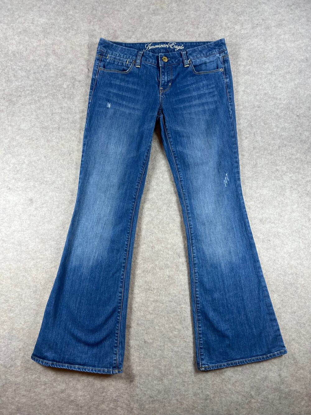 Vintage Y2K American Eagle Real Flare Low Rise Jeans Stretch Size 8